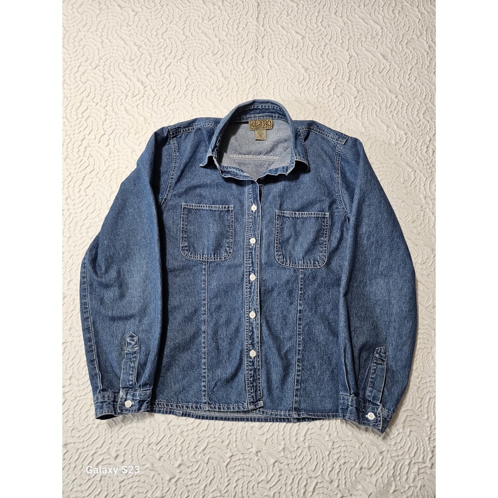 Retro Denim Sz Med Women's "Vintage Inspired" Shirt Pre-Owned !00% Cotton